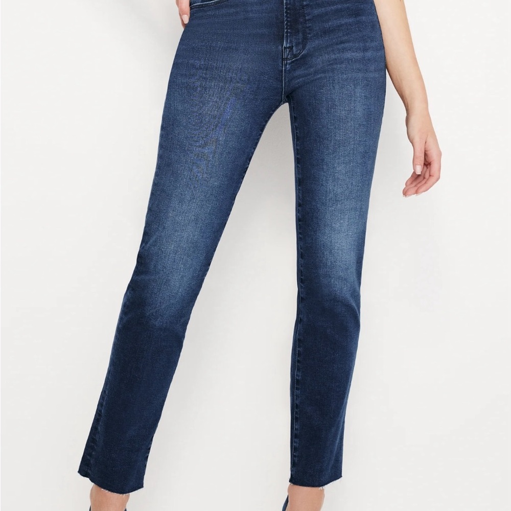 NWT Good American Women's Straight Leg Jeans in Dark Indigo Blue 6-12